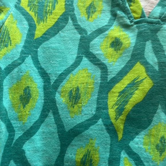 Hatley blue green small summer shift dress nice condition. Notched collar - Picture 4 of 7